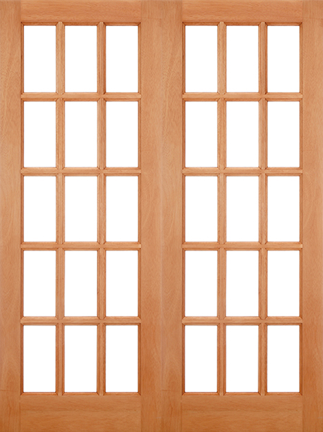 Bespoke (made to measure) Solid Hardwood 15-Light French Doors