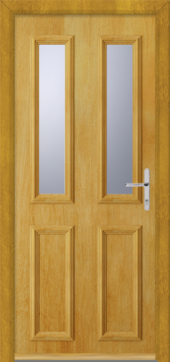 2 Panel/2-Light Timber-Like Prehung Composite Door (pre-finished)