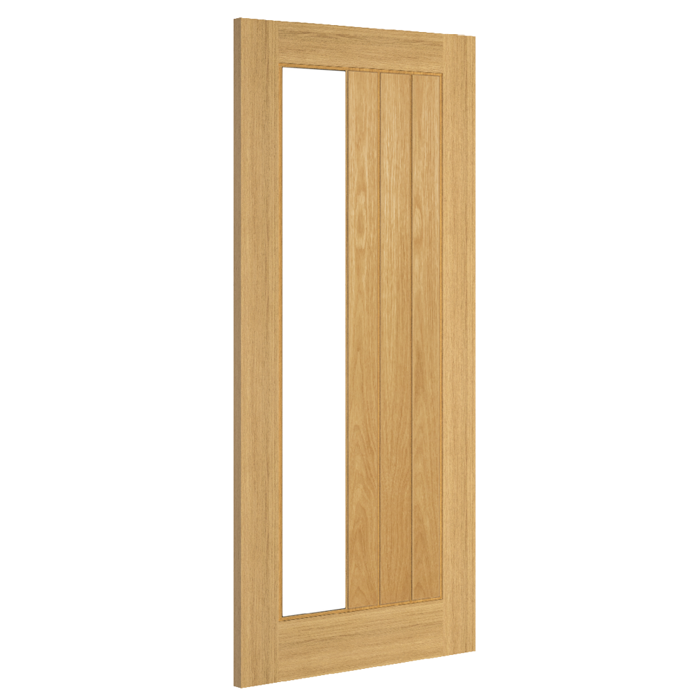 Cottage Ely 1SL Glazed Internal Oak Door (18mm lippings) Pre-finished