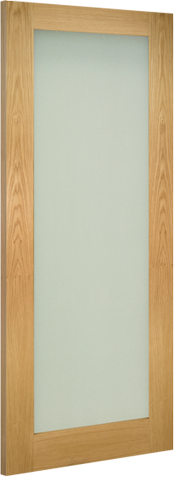 Walden Oak Door with Obscure Laminate Glass and 18mm Lippings (un-finished)