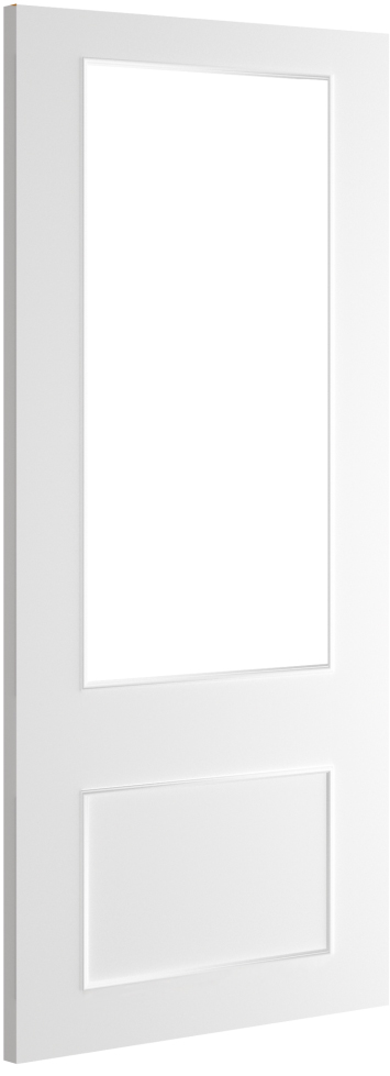 Sandringham White Primed Door with Clear Bevelled Glass (18mm lippings)