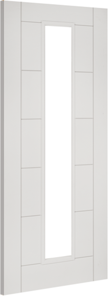 Seville White Primed Door with Clear Glass (18mm lippings)
