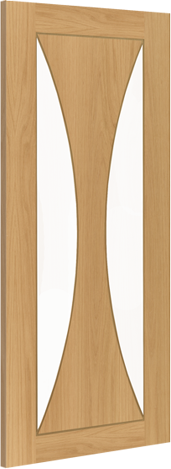 Sorrento Oak Door with Clear Glass (18mm lippings) Pre-finished