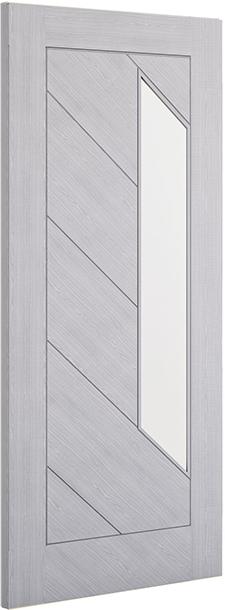 Torino Light Grey Door with Clear Glass (18mm lippings)