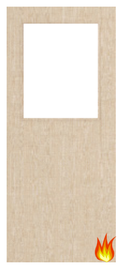 Ash Veneered Fire Door with Glass Opt. 1 (pre-finished)