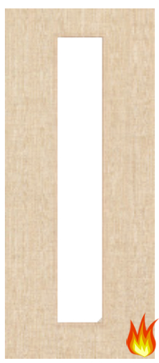 Ash Veneered Fire Door with Glass Opt. 10 (pre-finished)