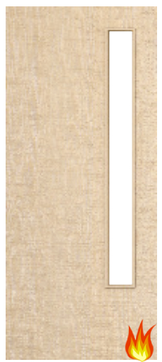 Ash Veneered Fire Door with Glass Opt. 13 (pre-finished)