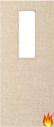 Ash Veneered Fire Door with Glass Opt. 14 (pre-finished)