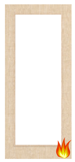 Ash Veneered Fire Door with Glass Opt. 5 (pre-finished)