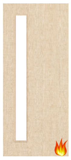 Ash Veneered Fire Door with Glass Opt. 6 (pre-finished)