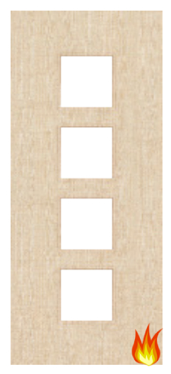 Ash Veneered Fire Door with Glass Opt. 9 (pre-finished)