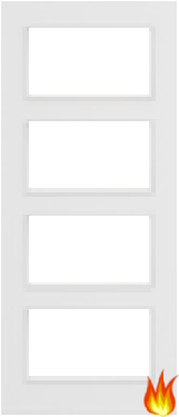 White Primed Fire Door with Glass Opt. 4 (FD30)