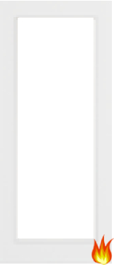 White Primed Fire Door with Glass Opt. 5 (FD30)