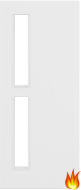 White Primed Fire Door with Glass Opt. 7 (FD30)