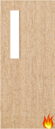 Flush Oak Fire Door with Glass (Opt. 8)