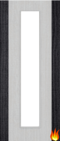 Light Grey Ash Fire Door with Glass/Dark Grey Edges (Opt. 10)
