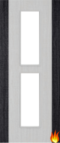 Light Grey Ash Fire Door with Glass/Dark Grey Edges (Opt. 12)