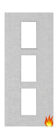 Flush Light Grey Ash Fire Door with Glass (Opt. 12)