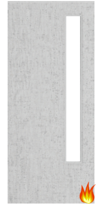 Flush Light Grey Ash Fire Door with Glass (Opt. 13)