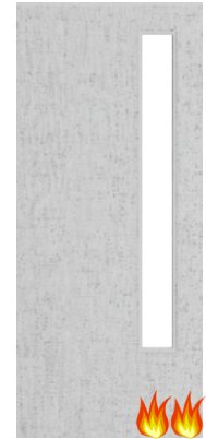 Flush Light Grey Ash Fire Door (FD60) with Glass (Opt. 13)