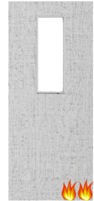 Flush Light Grey Ash Fire Door (FD60) with Glass (Opt. 14)