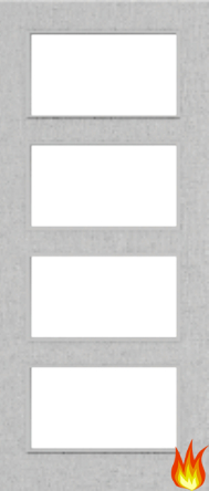 Flush Light Grey Ash Fire Door with Glass (Opt. 4)