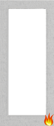 Flush Light Grey Ash Fire Door with Glass (Opt. 5)