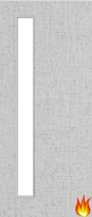 Flush Light Grey Ash Fire Door with Glass (Opt. 6)