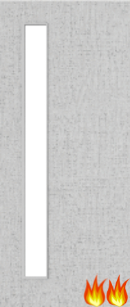 Flush Light Grey Ash Fire Door (FD60) with Glass (Opt. 6)