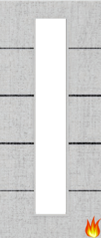 Light Grey Ash Fire Door with Glass/Horiz. Inlays (Opt. 10)