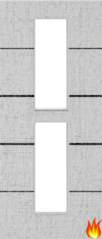Light Grey Ash Fire Door with Glass/Horiz. Inlays (Opt. 12)