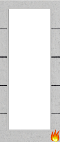 Light Grey Ash Fire Door with Glass/Horiz. Inlays (Opt. 5)