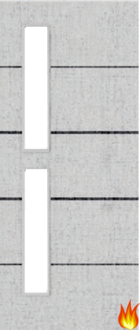 Light Grey Ash Fire Door with Glass/Horiz. Inlays (Opt. 7)