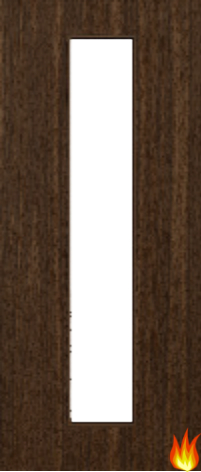 Flush Walnut Fire Door with Glass (Opt. 10)