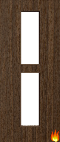 Flush Walnut Fire Door with Glass (Opt. 12)