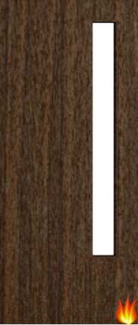Flush Walnut Fire Door with Glass (Opt. 13)