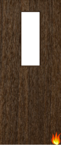 Flush Walnut Fire Door with Glass (Opt. 14)