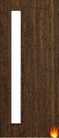 Flush Walnut Fire Door with Glass (Opt. 6)