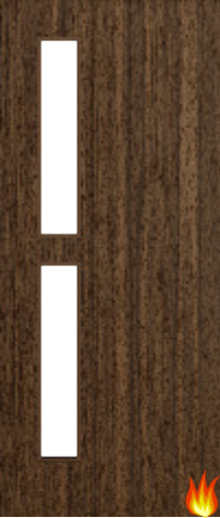 Flush Walnut Fire Door with Glass (Opt. 7)