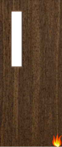 Flush Walnut Fire Door with Glass (Opt. 8)