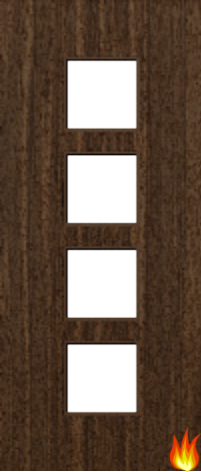 Flush Walnut Fire Door with Glass (Opt. 9)