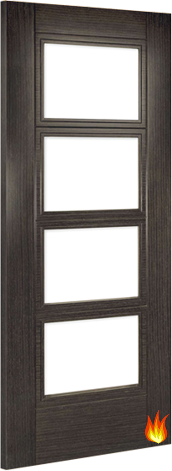 Montreal Dark Grey Ash Glazed Fire Door (18mm lippings)
