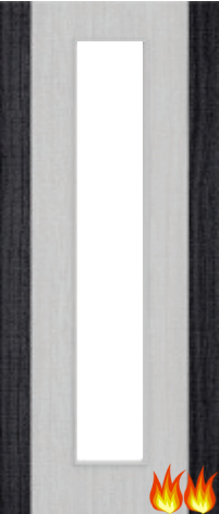 Light Grey Ash Fire Door (FD60) with Glass/Dark Grey Edges (Opt. 10)