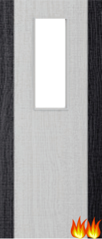 Light Grey Ash Fire Door (FD60) with Glass/Dark Grey Edges (Opt. 14)