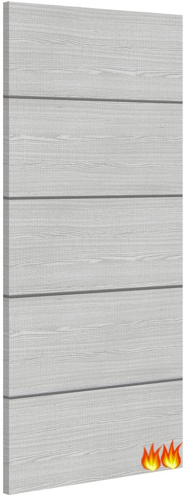 D103 Flush Internal Light Grey with Horizontal Inlays 60 Minute Fire Door (FD60)