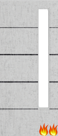 Light Grey Ash Fire Door (FD60) with Glass/Horiz. Inlays (Opt. 13)