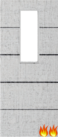 Light Grey Ash Fire Door (FD60) with Glass/Horiz. Inlays (Opt. 14)