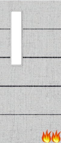Light Grey Ash Fire Door (FD60) with Glass/Horiz. Inlays (Opt. 8)