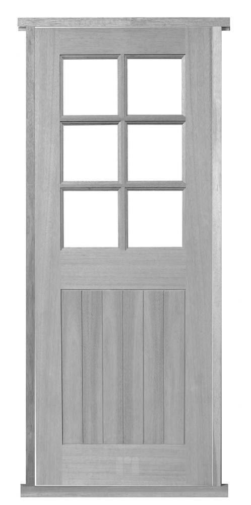 Cottage 6-Light External Solid Accoya Pre-hung Door