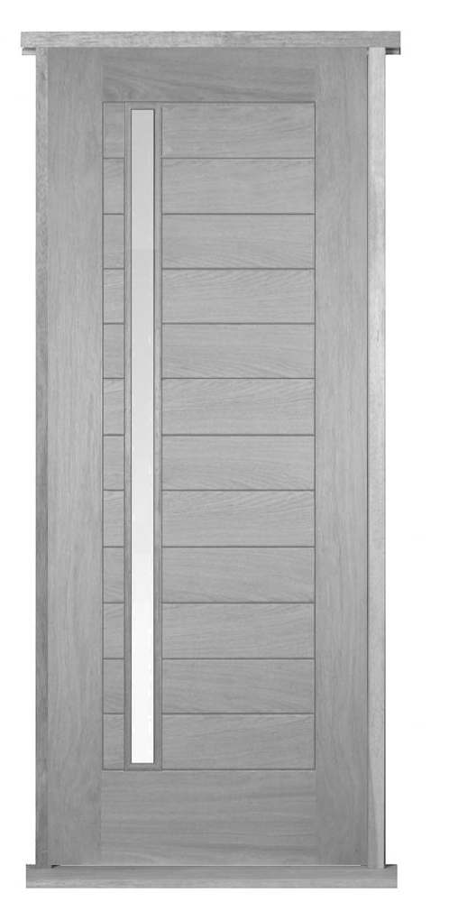 Oslo (offset) Glazed External Solid Accoya Pre-hung Door